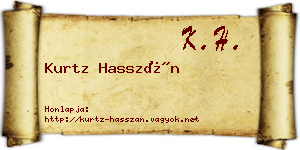 Kurtz Hasszán névjegykártya